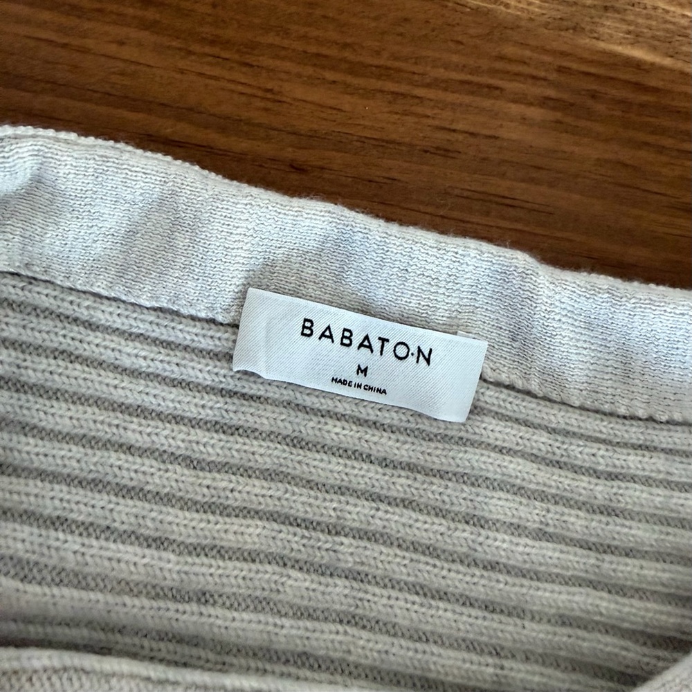 BABATON Aritzia Luc Sweater Ribbed-knit M boatneck flawless smoke and pet free - Picture 6 of 7